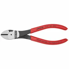 Straight, oval diagonal-cutting pliers with 3/4 in jaw length and 3/4 in jaw width, overall length 6 to 8 in. Designed for cutting music wire in general industrial maintenance, mechanical, and plant operations.