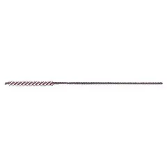 This WEILER brush is a single-stem nylon brush with a 25/64 in diameter, 0.012 in fill diameter, and 9/64 in stem diameter. It is used for light deburring and finishing on all metals, including cleaning and preparing tube interiors and small bores by removing burrs and surface imperfections.