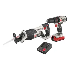 This 2-tool combo kit includes a 20V MAX* cordless drill and reciprocating saw, both powered by a 20 V DC battery platform. Suitable for drilling and cutting applications in construction, renovation, and maintenance tasks where cordless mobility is required.