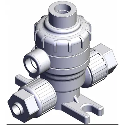 SMC Chemical Liquid Valve: 1/4 in, Air to Spring, Fail Closed, PFA, 1/8 in BSPT - High-Purity Pneumatically-Actuated Diaphragm Valves