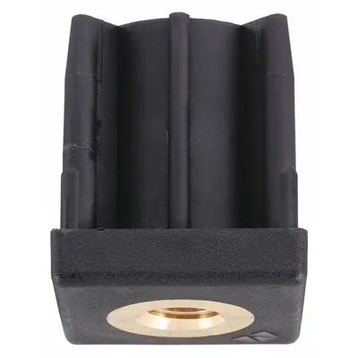 S & W Tube End Leveling Mount: Square, Nylon, 5/8"-11 Thread Size, 2,000 lb Capacity - Tube End Leveling Mounts without Feet