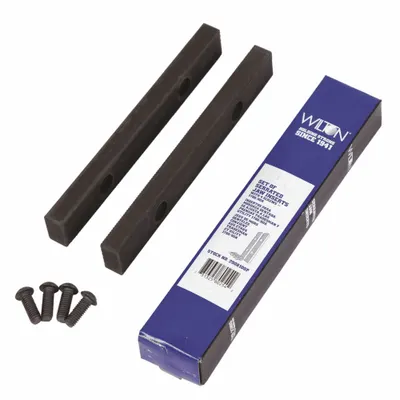 WILTON Serrated Vise Jaws: Steel, For 8 in Vise Jaw Wd - Screw-In Vise Jaw Caps