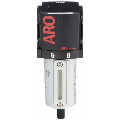ARO Compressed Air Filter: Particulate, 3/8 in NPT, 5 micron, 107 cfm, 250 psi Max Op Pressure - ARO FRL Air Filters