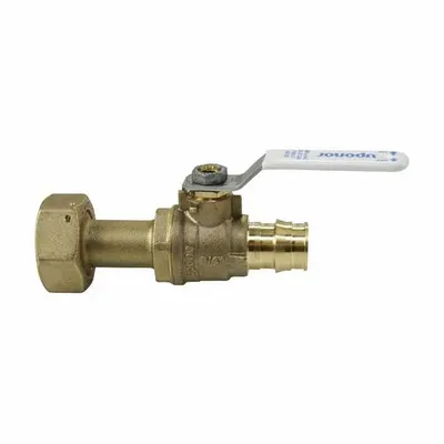 UPONOR Manual Two-Way Ball Valve: 3/4 in, Brass, Straight, PEX x NPSM - Water Meter Brass Ball Valves