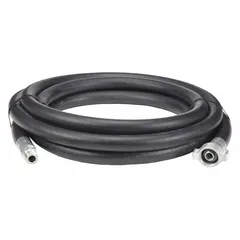 This 25 ft EPDM steam hose assembly has a 1 in inside diameter and 1 5/8 in outside diameter, with a black EPDM cover. It is fitted with carbon steel 1 in MNPT x 1 in FNPT couplings. Suitable for transferring steam in industrial applications such as plant maintenance, cleaning, and process heating.