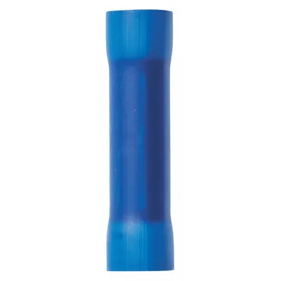 3M Butt Splice Connector: Blue, Vinyl, For Wire Size 16 AWG – 14 AWG, 600 V - Insulated Butt Splice Connectors