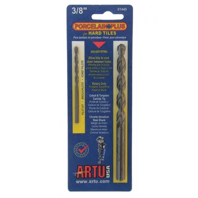 ARTU Porcelain Tile Starter: 3/8 in Drill Bit Size, 5 5/16 in Overall Lg - Drill Bit Kits for Porcelain Tile