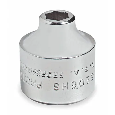 PROTO Socket: SAE, 3/8 in Drive Size, 5/16 in Socket Size, 6-Point, Short, Chrome - Short-Drive Hand Sockets