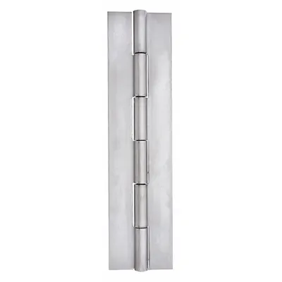 MARLBORO Piano Hinge: Stainless Steel, 96 in Leaf Ht - Full Surface-Mount Piano Hinges