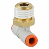 SMC Push-Fit Tee Fitting: 3/16 in OD x 3/16 in OD x 1/4 in Pipe x 3/16 in Pipe Size, White (MPN KQ2T05-35AS)