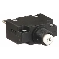 Panel Mount Circuit Breaker: 10 A Amps, 125/250V AC, 32V DC, 11mm Collar, 1.78 in Dp, 1/4 in Tab (MPN CMB-103-11C3N-W-A/10)