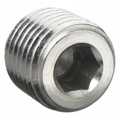 PARKER Cored Hex Drive Plug, Carbon Steel, 1/4 in NPT, 8000 psi - Threaded Instrumentation Extreme-Pressure Pipe Fittings