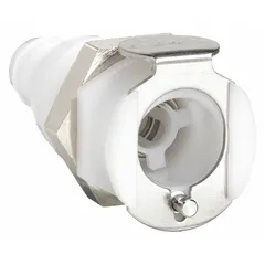 This straight acetal quick-disconnect tube fitting features barbed x barbed connections for push-on tubing. With a 1/8 in inner diameter and white acetal construction, it is suited for low-pressure fluid or air lines in industrial equipment and instrumentation.