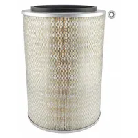 Round engine air filter with axial seal. Inside diameter 15/16 in. Designed for engine air intake systems on GMC buses. Replaces original filter to protect engine from airborne contaminants