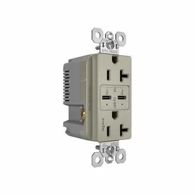 PASS & SEYMOUR TR20USBPDNI Weather-Resistant USB Receptacle - Weather-Resistant Receptacles with USB Chargers