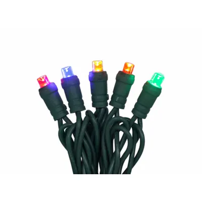 OEM Holiday String Lights: Bottom Button Shape, 25 ft Lg, Blue/Green/Orange/Red/Yellow - Button-Shaped Lights