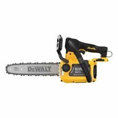 Battery-powered chainsaw with 12-inch bar length, top handle design, and automatic chain oiler. Operates on 20 V platform (battery not included). Suitable for pruning, limbing, and light cutting tasks requiring maneuverability.