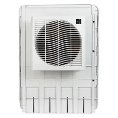 Window evaporative cooler with 1/3 hp motor and 2-gallon water capacity. Features 2-speed operation and 5-15P plug. Suitable for cooling spaces in dry climates via water evaporation.