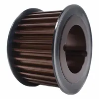 This bushed timing pulley is designed for GT timing belt sections and features a black oxide finish. It accommodates a 3525 bushing size and is intended for use with Polychain GT Carbon belt series. Commonly applied in power transmission systems requiring precise synchronization, such as conveyors and automated machinery