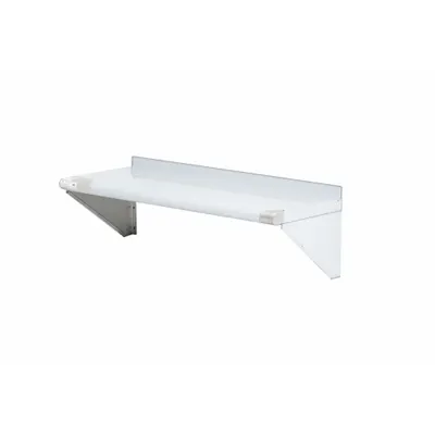 OEM Stainless Steel Solid Wall-Mount Shelving, 36 in x 12 in, Satin