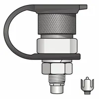 Metal quick disconnect mounting base for warning whips on fleet and maintenance vehicles. Height: 3 in. Allows fast removal or installation of the whip assembly