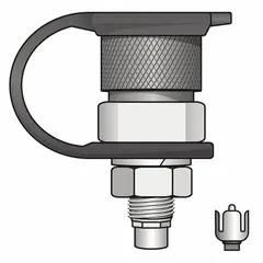 Metal quick disconnect mounting base for warning whips on fleet and maintenance vehicles. Height: 3 in. Allows fast removal or installation of the whip assembly.