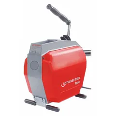 Corded sectional machine for clearing blockages in pipes up to 6 inches in diameter. Direct-drive design suitable for professional drain maintenance in industrial and municipal plumbing applications.