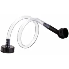 PVC pour spout funnel accessory with 80 fl oz fluid capacity and 3/4 in overall diameter. Designed for controlled fluid transfer in vehicle maintenance and industrial applications, suitable for dispensing oils, coolants, and other non-corrosive liquids into tight-fill ports.