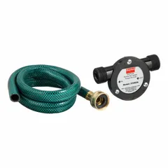 This drill-driven pump kit is designed for transferring water, light oils, and non-corrosive liquids. It is powered by a standard electric drill, enabling portable fluid transfer without a dedicated motor. The kit includes the pump and delivers a maximum flow rate of 1.8 gpm.