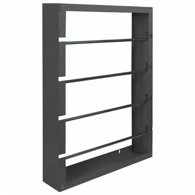 DURHAM MFG Rod Storage Rack: 4 Spindles, 26 in x 5 7/8 in x 36 in, For 10 in Max Spool Dia - Wall-Mount Reel & Spool Racks