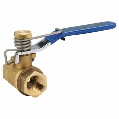 OEM Brass Ball Valve, 1/2 in, FNPT x FNPT, Full Port, Spring-Return Lever - Brass Ball Valves