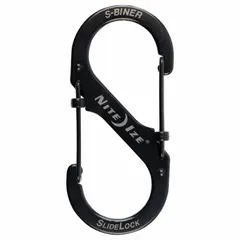 Load-rated double snap hook with wire gate opening, constructed from stainless steel. Overall length of 3 1/2 inches. Suitable for light-duty securing and organizing tasks such as attaching gear, keys, or tools to bags, belts, or lanyards.