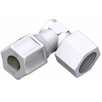 JACO Female Elbow Compression Connector: 1/2 in OD x 1/2 in FNPT, 220 psi - Acetal Copolymer Tube Fittings