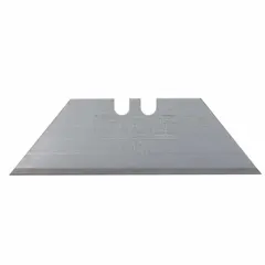 Steel utility blades with straight edge and standard tip, 3/4 in width and 0.024 in thickness. Suitable for cutting cardboard, drywall, plastic sheeting, and other general-purpose materials in construction, packaging, and maintenance tasks.