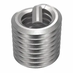Free-running tangless helical insert for repairing or reinforcing internal threads in metal. #10-32 fine right-hand thread, plain finish, made from 18-8 stainless steel with tensile strength 200,000 to 250,000 psi. Uses STI tap size #10-32. Supplied in a 100-pack.