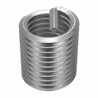 This free-running tanged helical insert is made from 18-8 stainless steel with a 1"-8 thread size and coarse right-hand threads. It is used for thread repair or reinforcement in metal assemblies, restoring damaged threads in industrial equipment