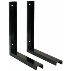 Steel mounting bracket for securing underbody truck boxes. Black finish. 14 in length, 15 in overall height. Provides a stable attachment point for truck boxes on service and utility vehicles.