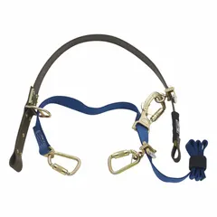 Nylon pole-climbing strap system for distribution poles with minimum diameter 5 1/2 in. Includes nylon lanyard and positioning strap with stainless steel hardware. Used for fall protection and positioning during pole climbing.