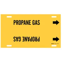 Pipe Marker: Propane Gas, Yellow, Black, Fits 8 to 9 7/8 in Pipe O.D., 1 Pipe Markers, With Arrows (MPN 4114-G)