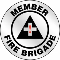 Hard Hat Label: Member Fire Brigade, 2 1/4 in Dia, English, Engineer-Grade Retroreflective, 1 Labels (MPN LHTL602)
