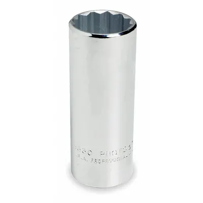 PROTO Socket: SAE, 1/2 in Drive Size, 5/8 in Socket Size, 12-Point, Deep, Chrome - 1/2" Drive Hand Sockets