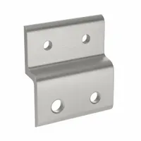 This aluminum panel retainer with an anodized silver finish is designed for use with FAZTEK 10 Series structural framing systems. It features four mounting holes for securing standard panels in applications such as machine guards, enclosures, and workstations. Fasteners are not included