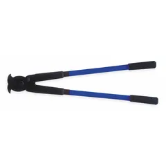 This cable cutter features a shear cutting style and a fiberglass handle. It is designed for cutting data cables up to 1 3/8 in maximum diameter. Suitable for electrical and data cable applications in industrial settings.