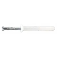 Flat, plain plastic nail drive anchors made of nylon. Each anchor has an overall length of 1-1/2 inches. Supplied in a 100-pack. Used for light-duty fastening into solid masonry, concrete, or block where removable anchoring is needed