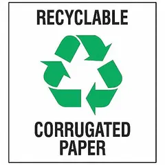 Corrugated paper sign with adhesive mounting for temporary or semi-permanent indoor use. Measures 10 in x 10 in, 0.004 in thick. Pack of 5. Not retroreflective or glow-in-the-dark. Suitable for general facility identification and directional messaging.