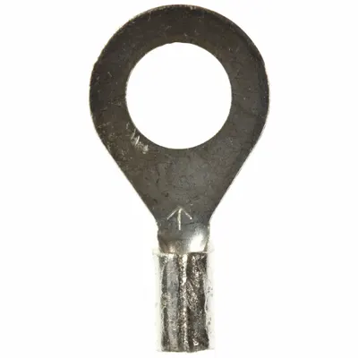 3M Ring Terminal: Bare, 1/4 in Stud Size, 16 AWG to 14 AWG Wire Sizes, 1,000 V - Non-Insulated Ring Terminals