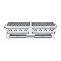 Portable Gas Grill: Propane, 8 Burners, 129,000 BtuH Heating Capacity, 15 3/4 in Overall Ht (MPN PCB-60)