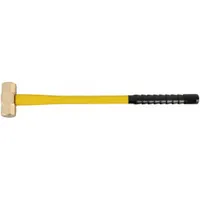 Non-Sparking Sledge Hammer: Aluminum Bronze, Fiberglass Handle, 10 lb Head Wt, 2 1/2 in Dia (MPN H-72FG)