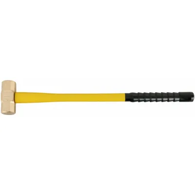 AMPCO Non-Sparking Sledge Hammer: Aluminum Bronze, Fiberglass Handle, 10 lb Head Wt - Non-Sparking Sledge Hammers