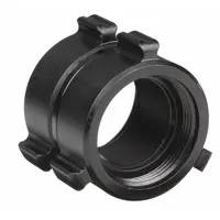This aluminum swivel adapter connects fire hoses with NH threads to standpipes or hydrants with NPSH threads. Straight configuration with 1-1/2 in NPSH x NH connections. Suitable for firefighting and industrial water supply applications
